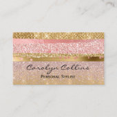 Glitzy Roze en Gold Glittery Visitekaartje (Voorkant)