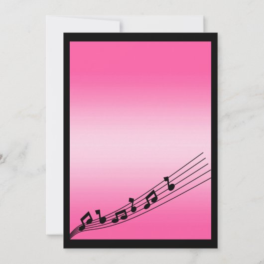 Glitzy Roze Muzieknoten Verjaardag Kaart (Achterkant)