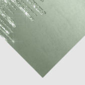 Glitzy Sage Green Sparkle Glitter Drips Verjaardag Tissuepapier (Detail)