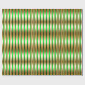 Glitzy Shiny Gold en Green Stripes Cadeaupapier (Vlak)