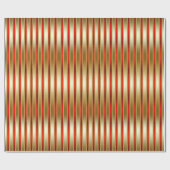 Glitzy Shiny Gold en Red Stripes Cadeaupapier (Vlak)