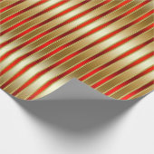 Glitzy Shiny Gold en Red Stripes Cadeaupapier (Hoek)