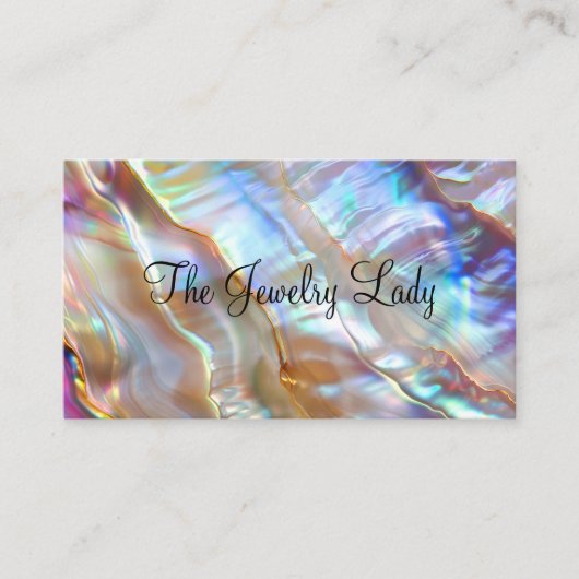 Glitzy Sieraden Thema Abalone Stijl Achtergrond Visitekaartje (Voorkant)