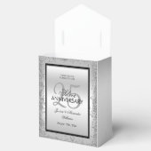 Glitzy Silver & Black 25th Wedding Jubileum Bedankdoosjes (Geopend)