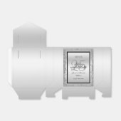 Glitzy Silver & Black 25th Wedding Jubileum Bedankdoosjes (Uitgevouwen)