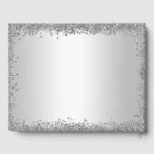 Glitzy Silver & Black 25th Wedding Jubileum Gastenboek (Achterkant)