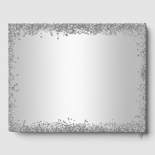 Glitzy Silver & Black 25th Wedding Jubileum Gastenboek (Achterkant)