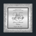 Glitzy Silver & Black 25th Wedding Jubileum Magneet<br><div class="desc">Mooie romantische, elegante glitzy en sparkly 25th Wedding Jubileum, dank u voor de voorkeur van magneet. Met een glanzend glitteropeenvolging in een zilveren grens lijst over een dubbele zilveren en enige zwarte achtergrond..Dit voorbeeld is voor een 25e Zilveren Jubileum van de Weddenschap maar kan voor om het even welke gebeurtenis...</div>