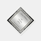 Glitzy Silver Confetti Corners 25th Birthday Servet (Hoek)