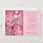 Glitzy Silver en Pink Holiday Party Uitnodiging (Achterkant)