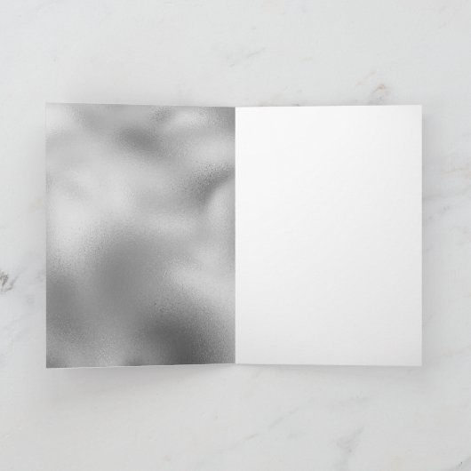 Glitzy Silver Glam Glitter Sparkle Kaart (Binnen)