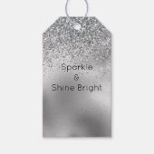 Glitzy Silver Glam Sparkle Cadeaulabel (Voorkant)