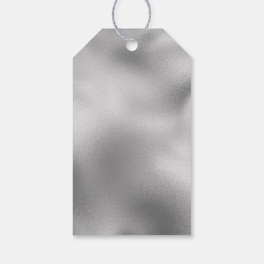 Glitzy Silver Glam Sparkle Cadeaulabel (Achterkant)