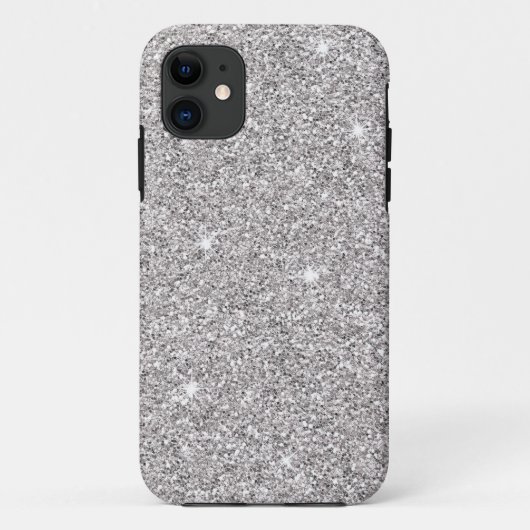 Glitzy Silver Glitter Case-Mate iPhone Case (Achterkant)
