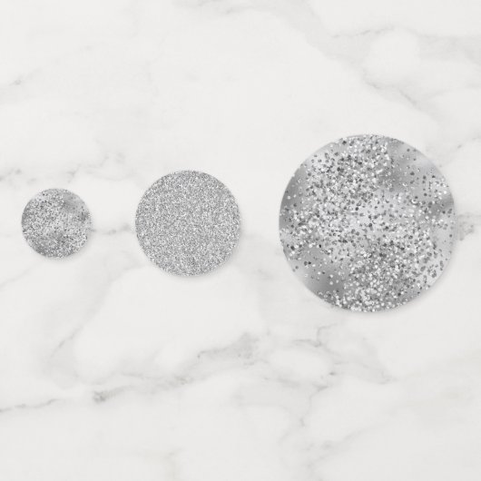 Glitzy Silver Glitter Confetti (Voorkanten)