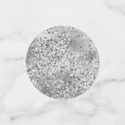 Glitzy Silver Glitter Confetti (Kleine voorkant)