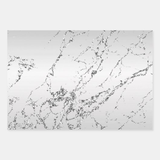 Glitzy Silver White Cupcake Bow Birthday Inpakpapier Vel (Voorkant 3)