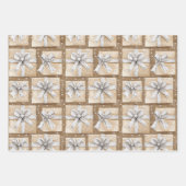 Glitzy Silver White Cupcake Bow Birthday Inpakpapier Vel (Voorkant 2)