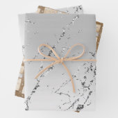 Glitzy Silver White Cupcake Bow Birthday Inpakpapier Vel (In situ)