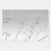 Glitzy Silver White Cupcake Bow Birthday Inpakpapier Vel (Voorkant)