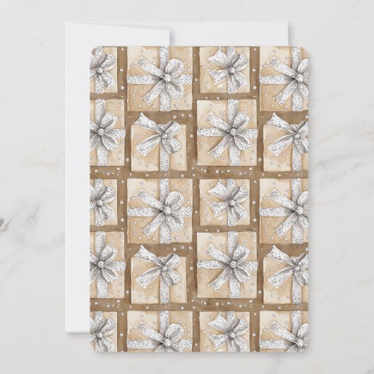 Glitzy Silver White Cupcake Bow Birthday Kaart (Achterkant)