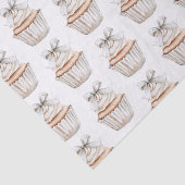 Glitzy Silver White Cupcakes Bow Birthday Tissuepapier (Detail)