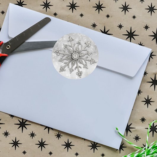 Glitzy Snowflake Kerst stickers