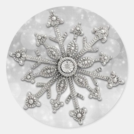 Glitzy Snowflake Kerst stickers (Voorkant)
