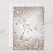 Glitzy Snowflakes Gold Nieuwjaar Eve Party Kaart (Voorkant)