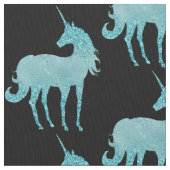 Glitzy Sparkle Aqua Unicorn Stof (Close Up)