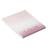 Glitzy Sparkle Confetti Roze Glitter Love Notitieblok (Schuin)