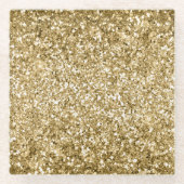 Glitzy Sparkle Gold Glitter Glazen Onderzetter (Voorkant)