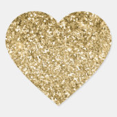 Glitzy Sparkle Gold Glitter Hart Sticker (Voorkant)