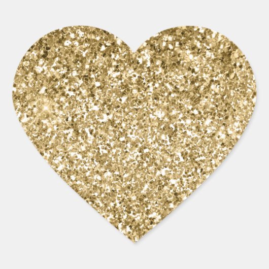 Glitzy Sparkle Gold Glitter Hart Sticker (Voorkant)
