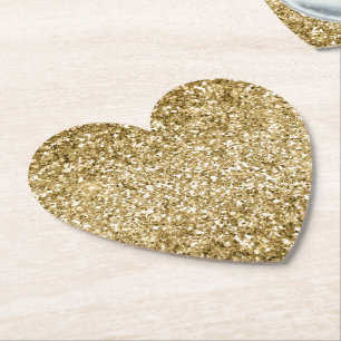 Glitzy Sparkle Gold Glitter           Kartonnen Onderzetters