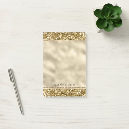 Glitzy Sparkle Gold Glitter Post-it® Notes (Kantoor)