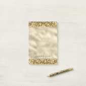 Glitzy Sparkle Gold Glitter Post-it® Notes (Op bureau)