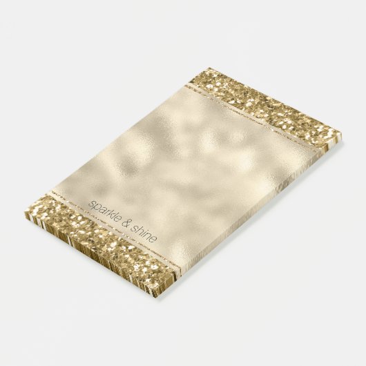 Glitzy Sparkle Gold Glitter       Post-it® Notes (Schuin)