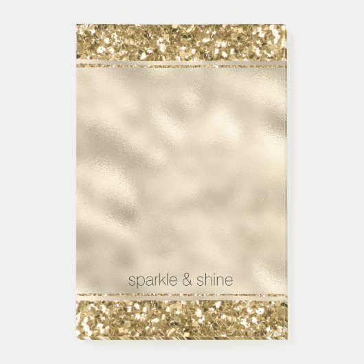 Glitzy Sparkle Gold Glitter Post-it® Notes (Voorkant)