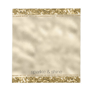 Glitzy Sparkle Gold      GlitterNotepad Notitieblok