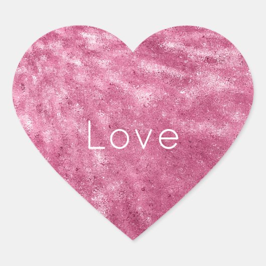 Glitzy Sparkle Pink Hart Sticker (Voorkant)