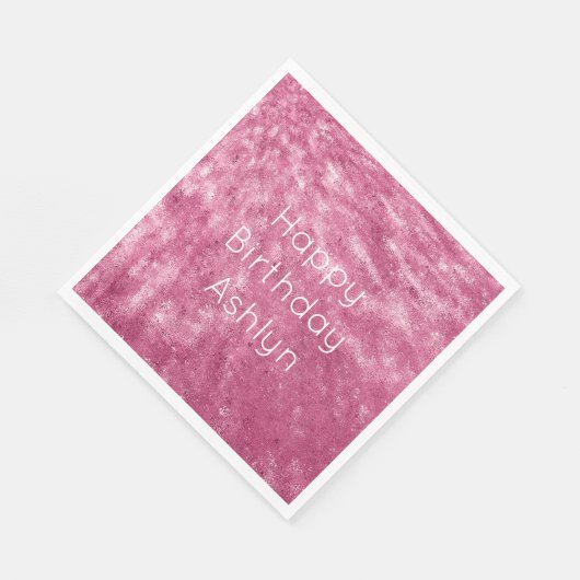 Glitzy Sparkle Roze Verjaardag Servet (Hoek)