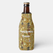 Glitzy Sparkle Stencil Art Birthday Party Flesjeskoeler (Fles Voorkant)