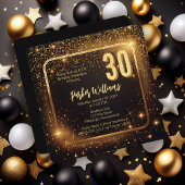 Glitzy Sparkles | Stars Gold 30th Birthday Party Kaart