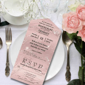 Glitzy Sparkly Blush Roze Zilver E-mail All In One Uitnodiging