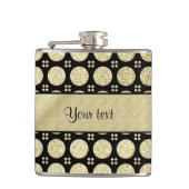 Glitzy Sparkly Faux Gold Glitter Buttonnen Heupfles (Voorkant)