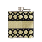 Glitzy Sparkly Faux Gold Glitter Buttonnen Heupfles (Achterkant)