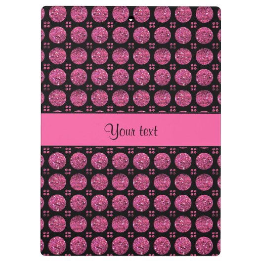 Glitzy Sparkly Hot Pink Buttonnen Klembord (Achterkant)