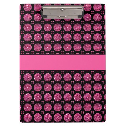 Glitzy Sparkly Hot Pink Buttonnen Klembord (Voorkant)
