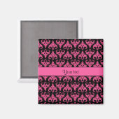 Glitzy Sparkly Hot Pink Glitter Damask Magneet (Voorkant / Achterkant)